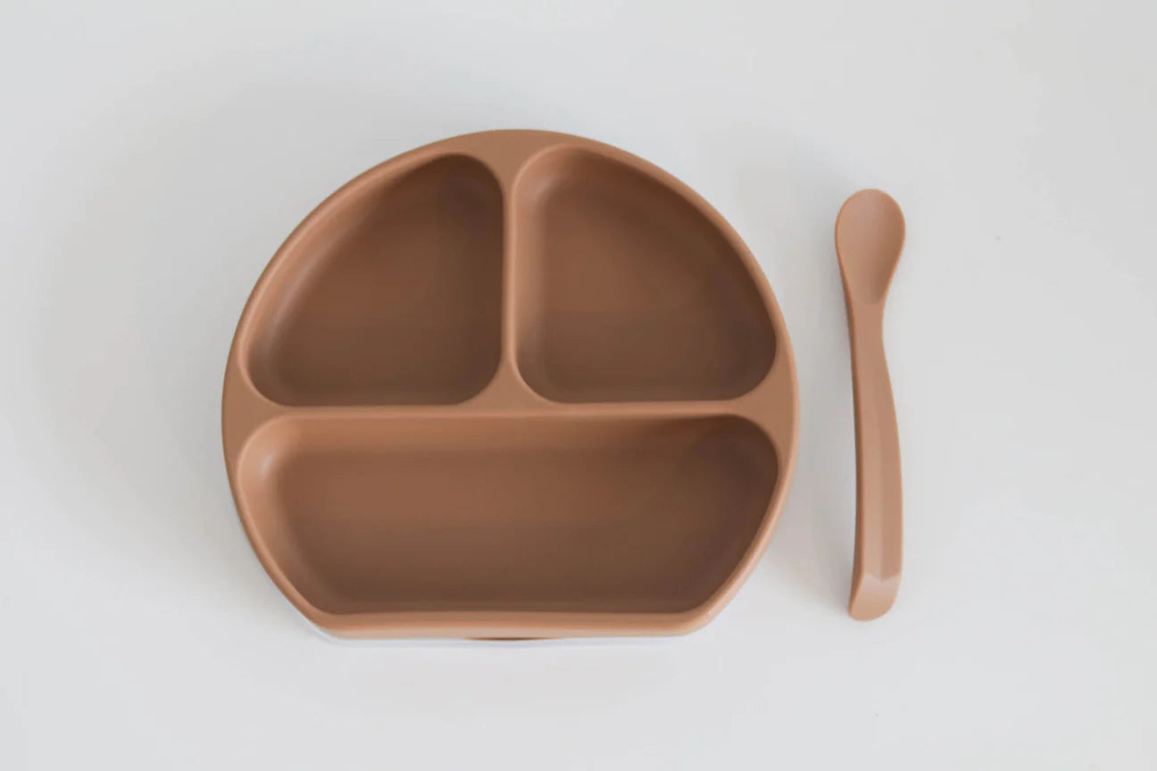 Silicone Suction Plate w/ Lid & Spoon