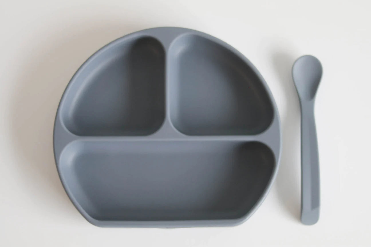 Silicone Suction Plate w/ Lid & Spoon