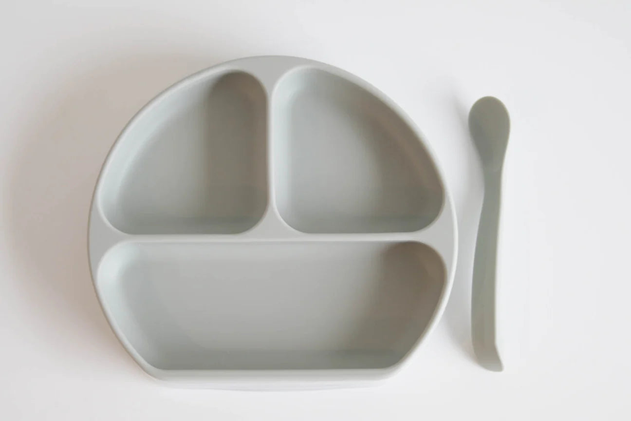 Silicone Suction Plate w/ Lid & Spoon