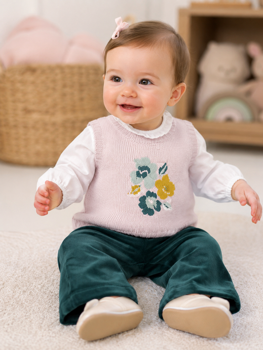 Flower Sweater Set- Green