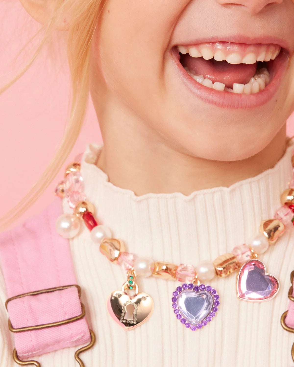 Pink & Purple Heart Charm Mini Bead Kit