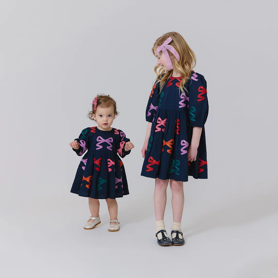 Baby Brooke Dress Set- Bow Applique