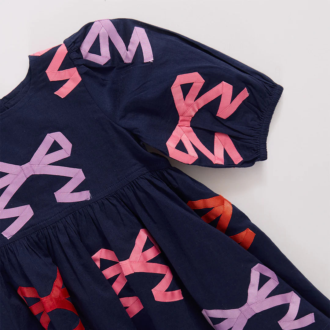 Baby Brooke Dress Set- Bow Applique