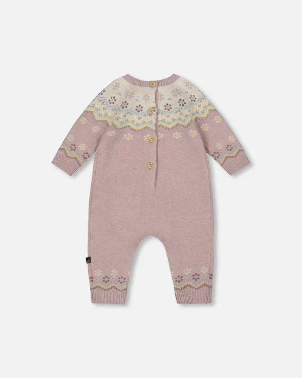 Jacquard Knit Romper- Lilac