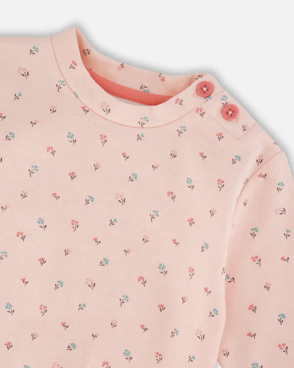 Cotton Set- Small Flowers on Pink