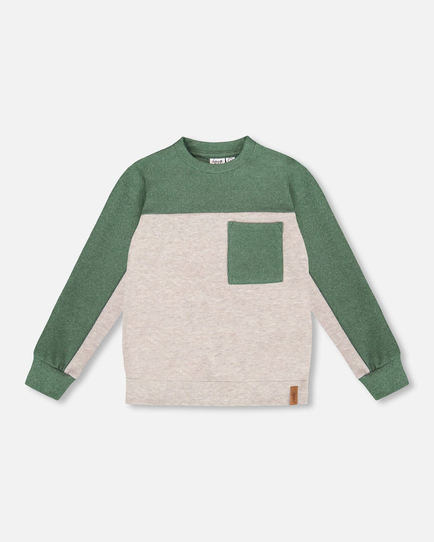 Color Block Top- Oatmeal/Green