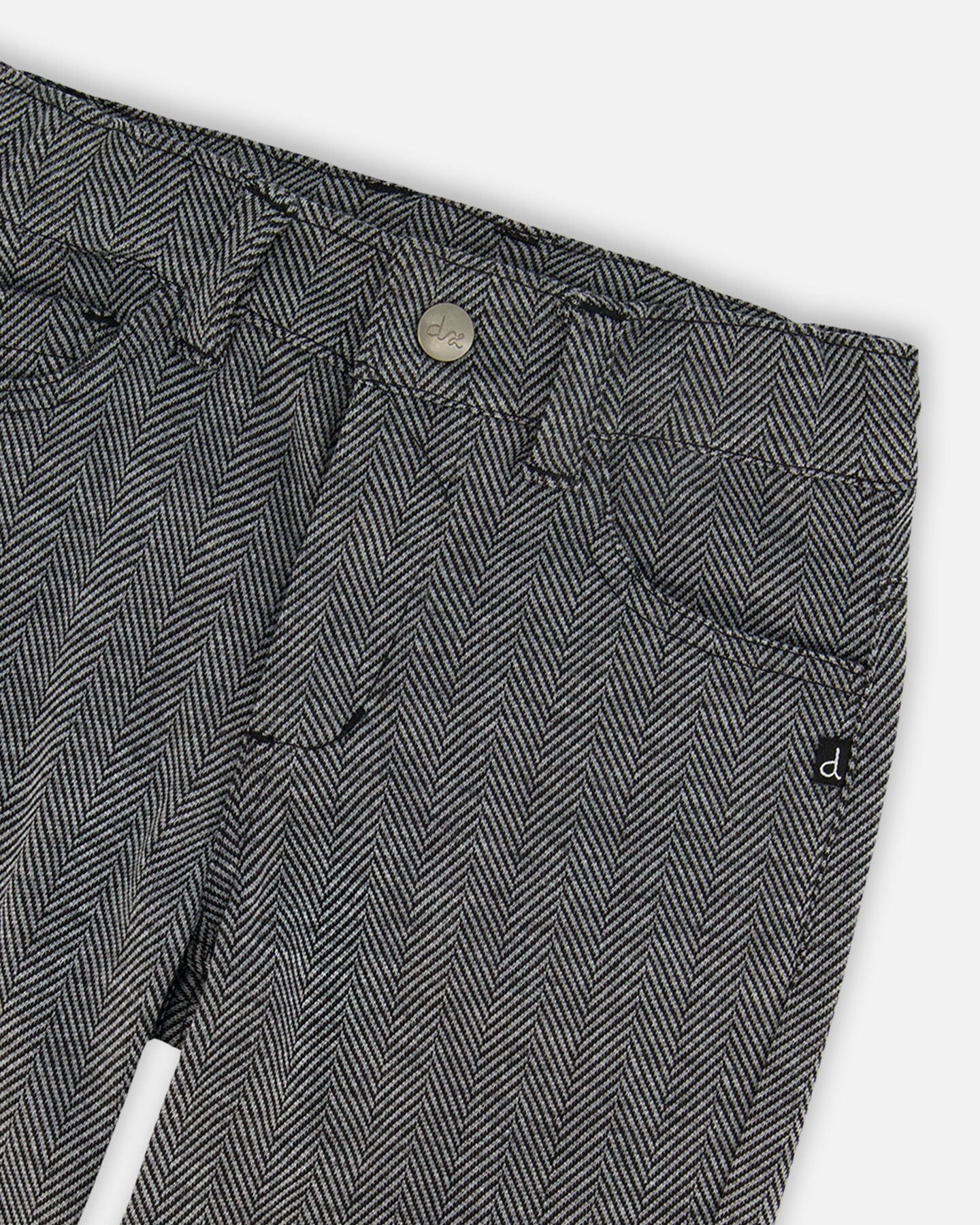 Stretch Jacquard Pant- Grey Herringbone