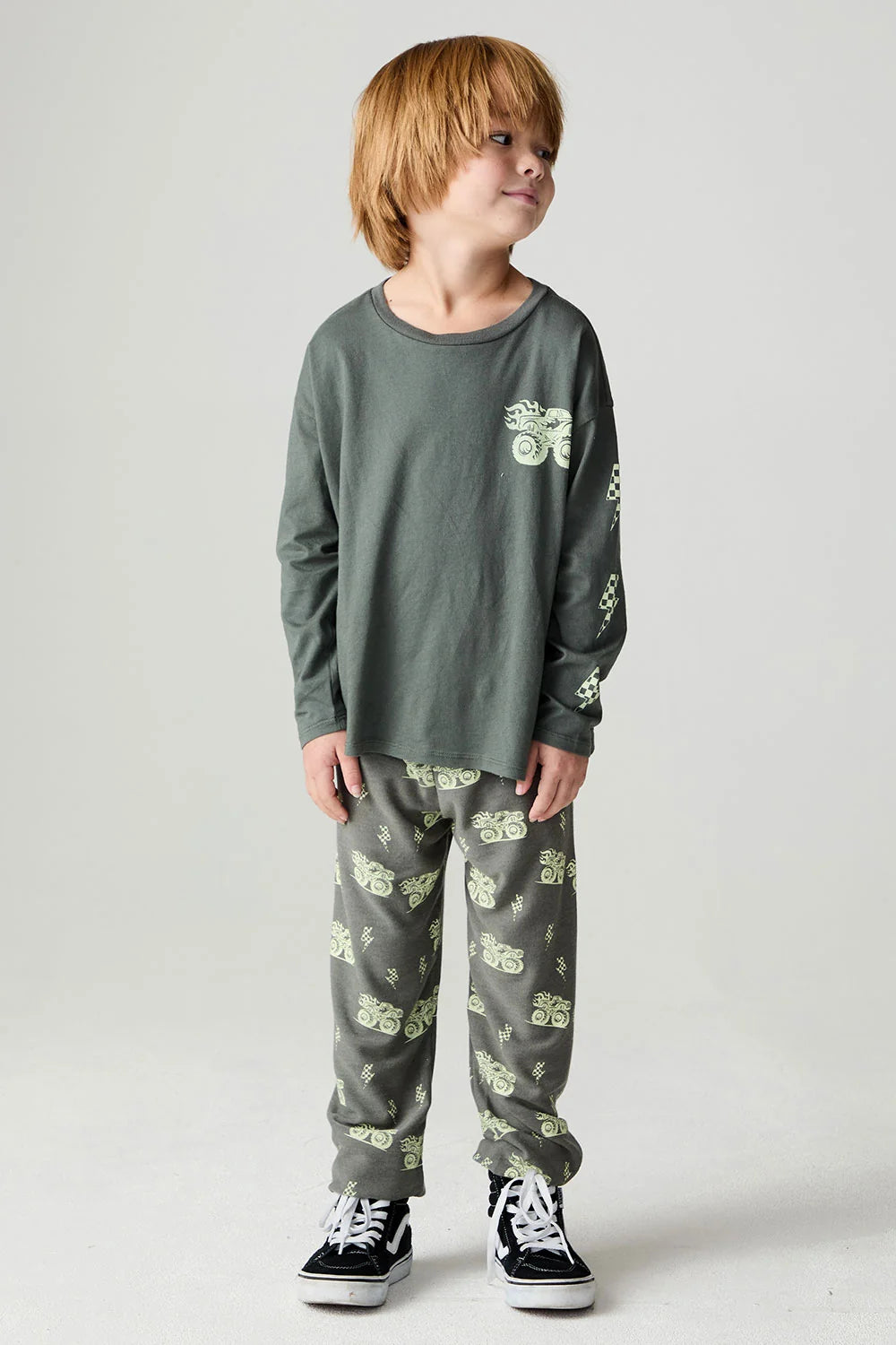 Chaser Tee- Monster Trucks Olive Green
