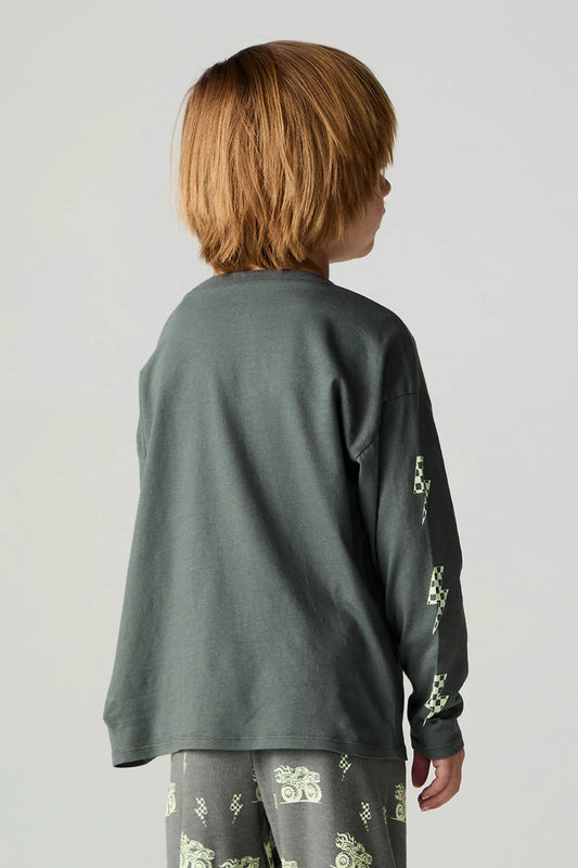 Chaser Tee- Monster Trucks Olive Green