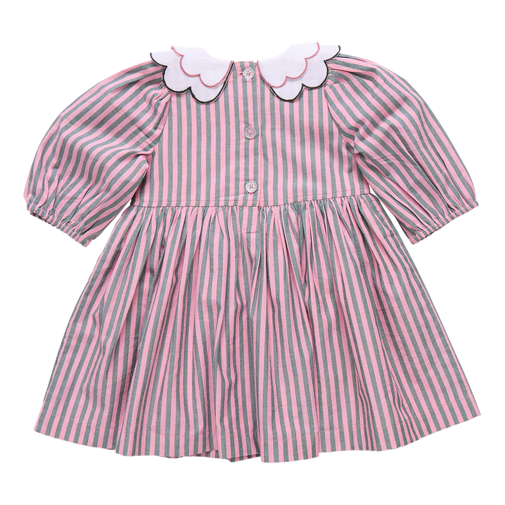 Darcy Dress - Pink Green Stripe