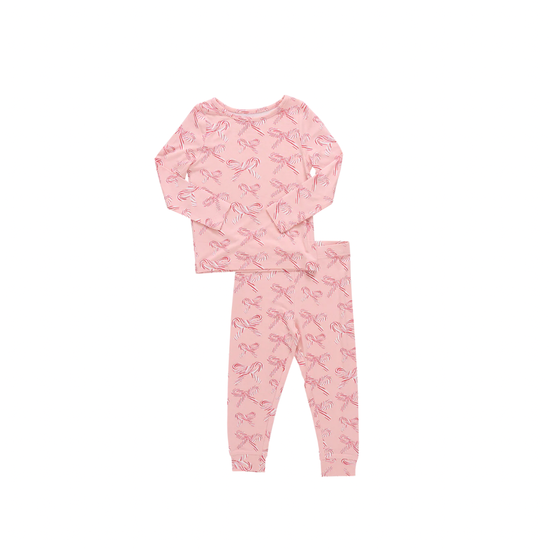 Pj Set - Candy Cane Bows