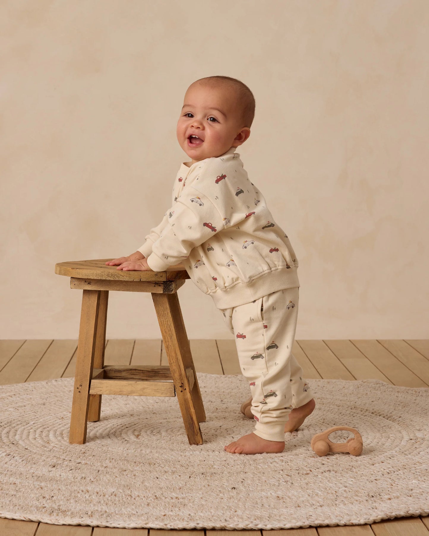 QM Relaxed Sweat Set- Natural Cars