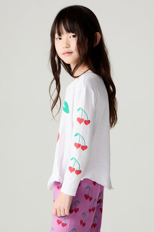 White Vintage Tee- Sweethearts
