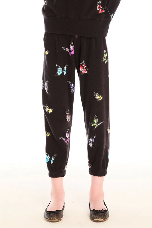 Slouchy Pant- Black Butterfly
