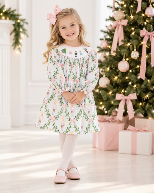 Smocked Dress- Pink Nutcracker Ballet