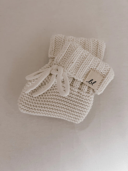 White Knit Sweater Set with Booties