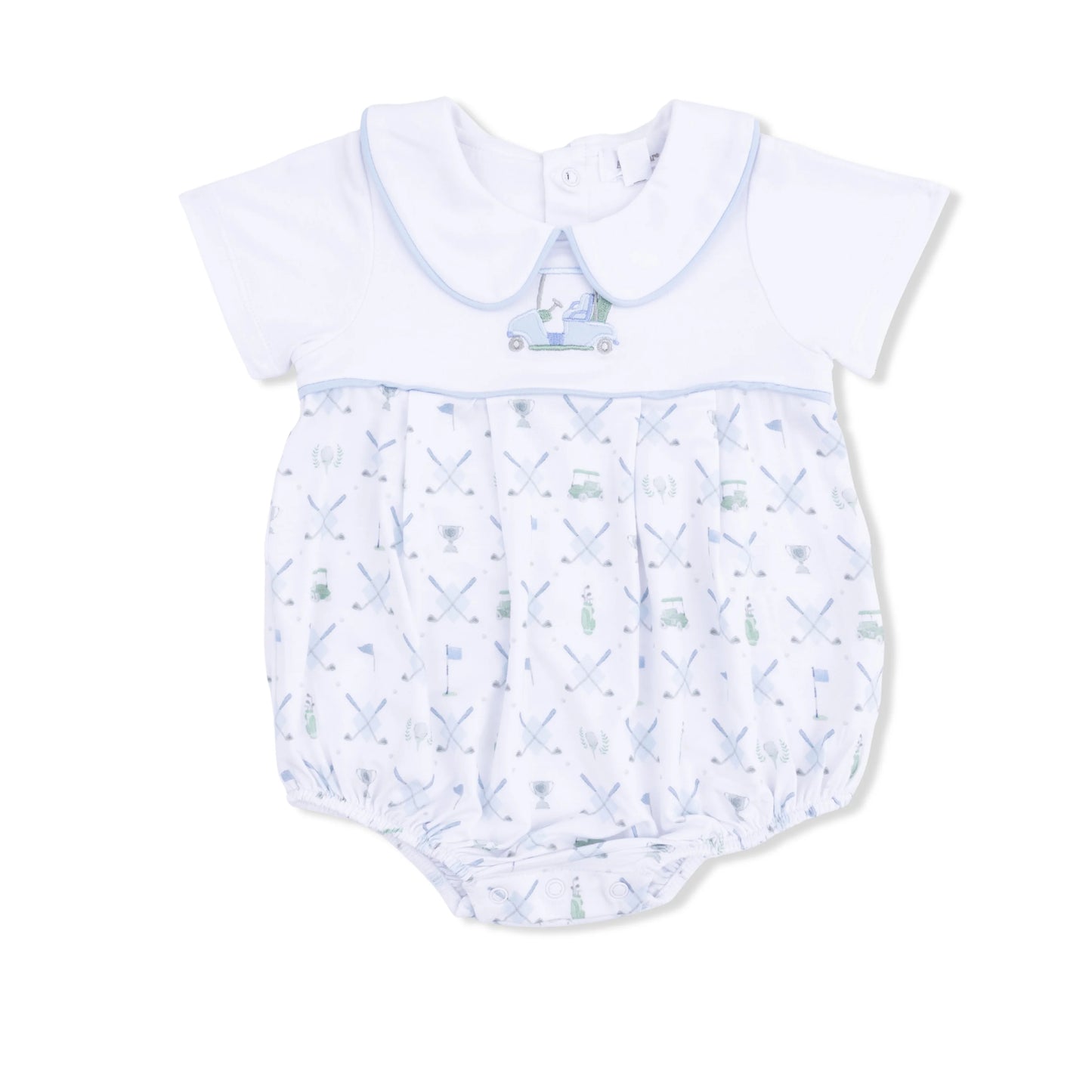 Pleat Bubble- Golf Trellis Blue