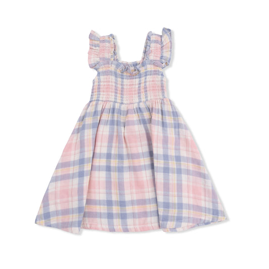 AD Smocked Sundress- Dusty Plaid