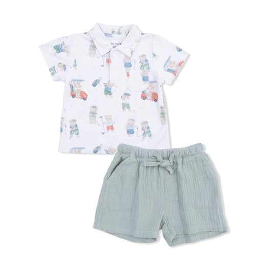 AD Polo & Short - Golfing Teddy Bears
