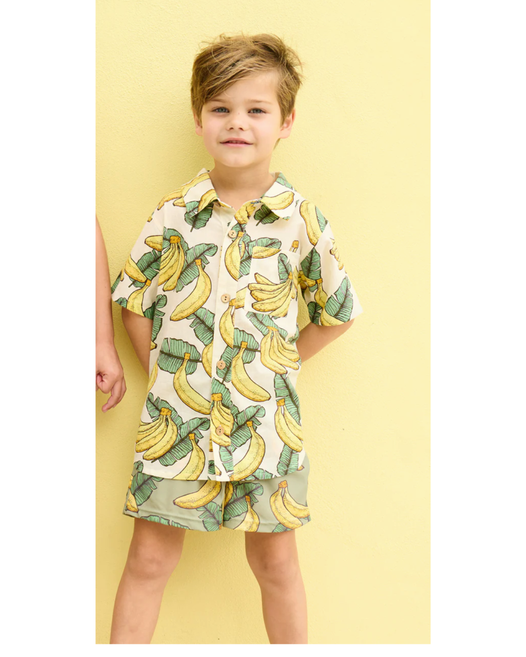 Swim Trunk - Green Banana Leaves