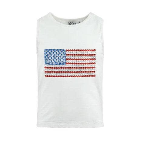 American Flag Tank- White