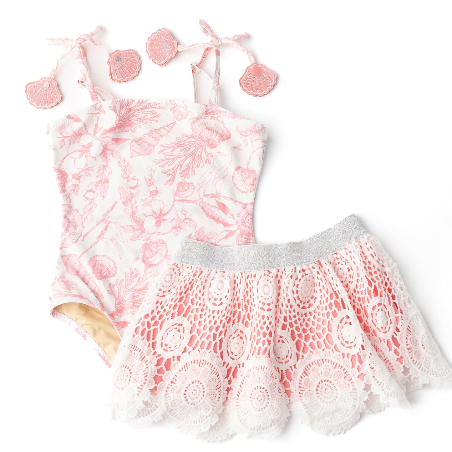 One Piece Swim&Skirt- Seaside Toile