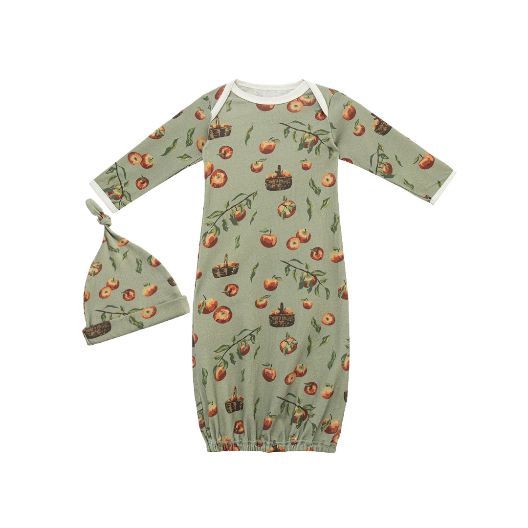 MB NB Gown/Hat Set - Apple Orchard