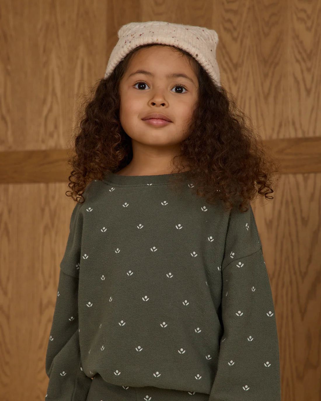 Spongey Knit Set- Evergreen Ditsy