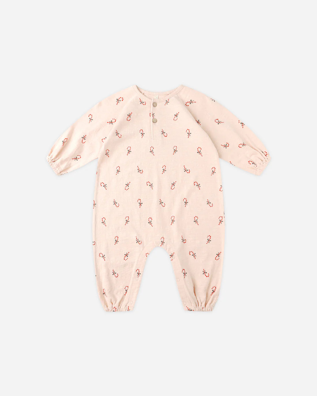 Henley Jumpsuit- Petal Candy Canes