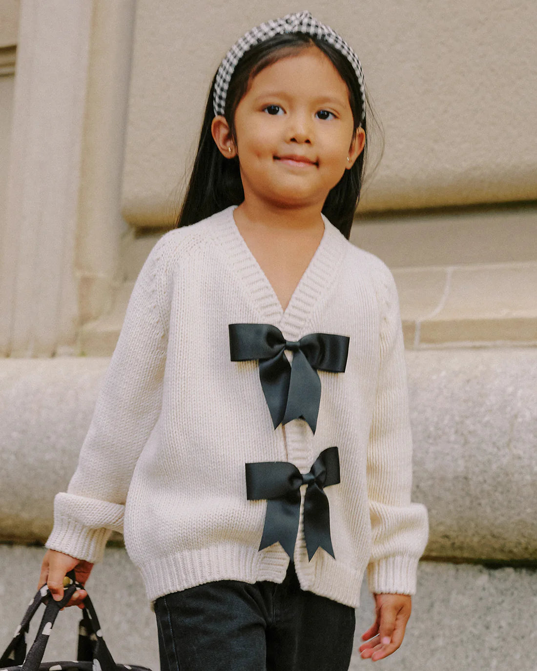 Bow Cardigan- Natural