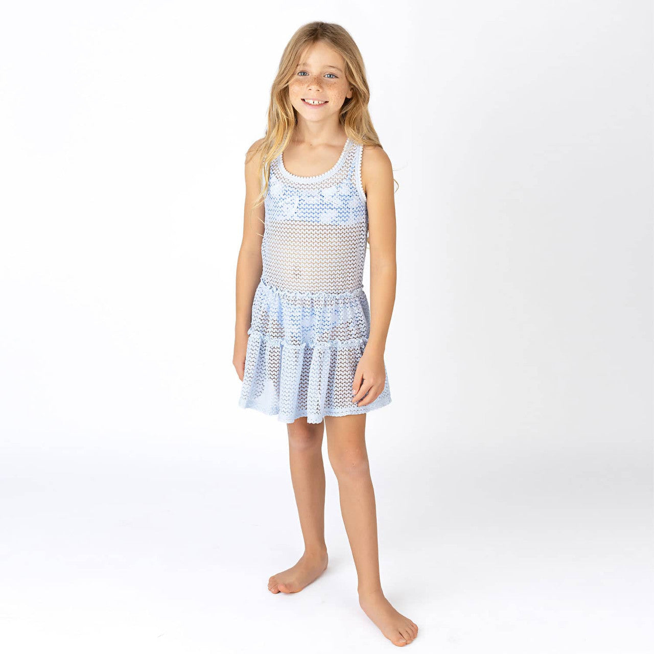 Crochet Tank Dress- Blue