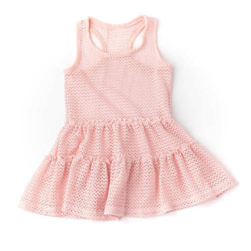 Crochet Tank Dress- Pink