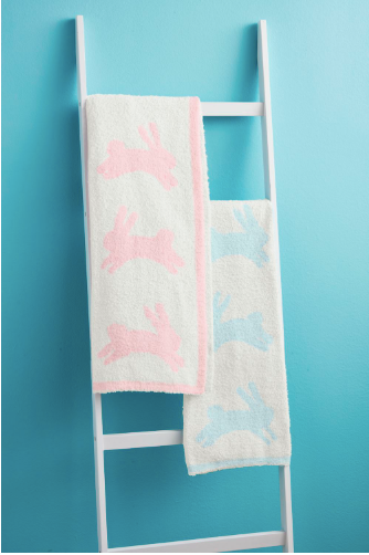 Pink Bunny Chenille Blanket