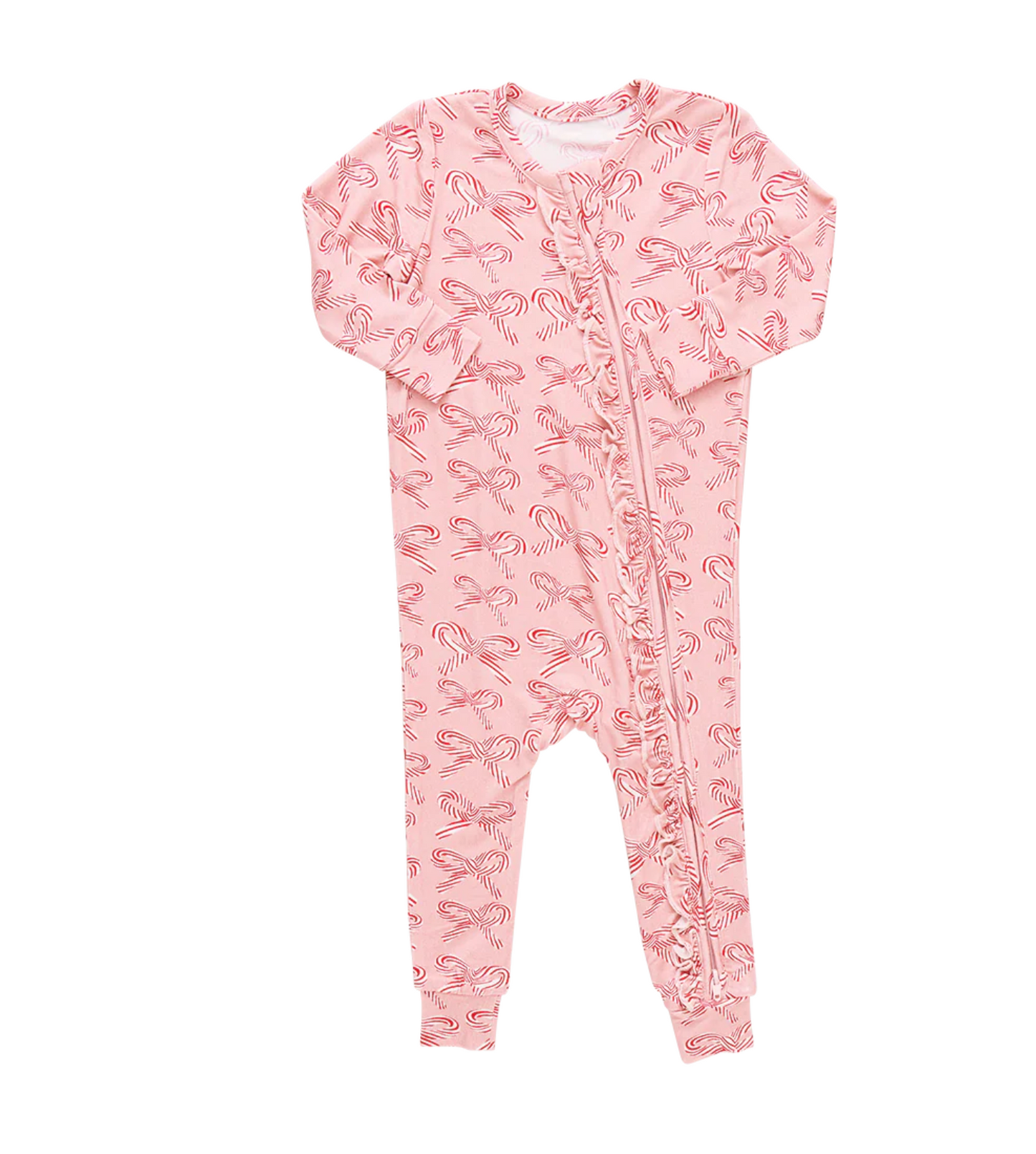 Ruffle Romper- Candy Cane Bows