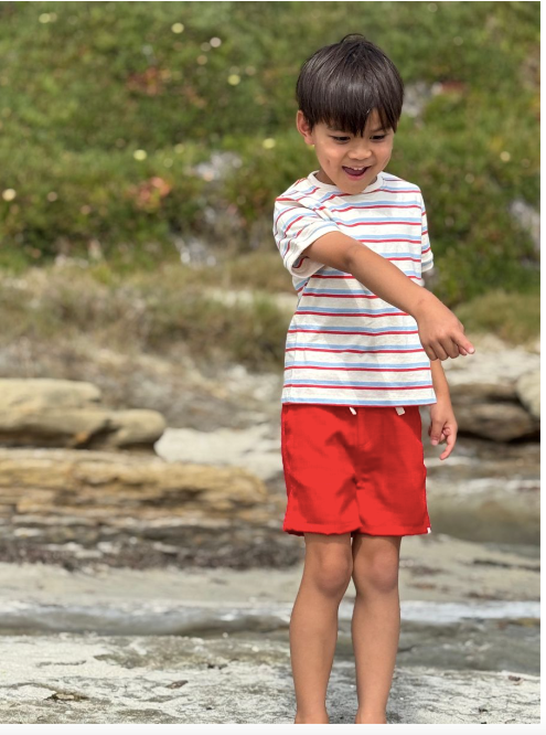 Marine Tee- Red/Blue/Cream