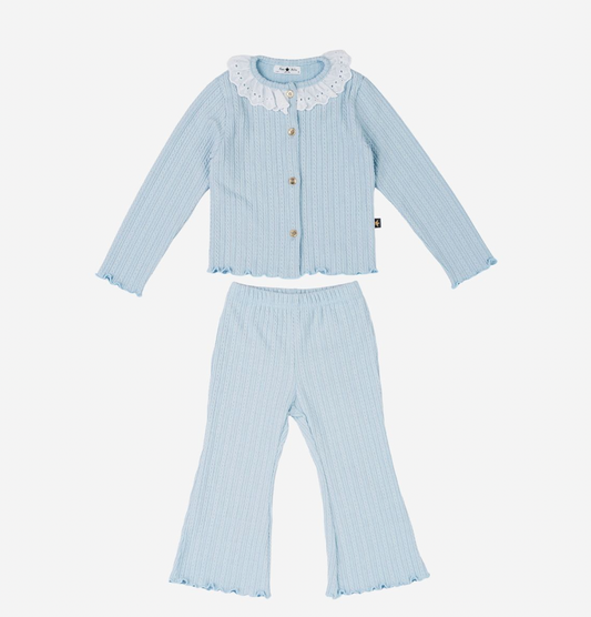 Elowen Cardigan Set- Sky Blue