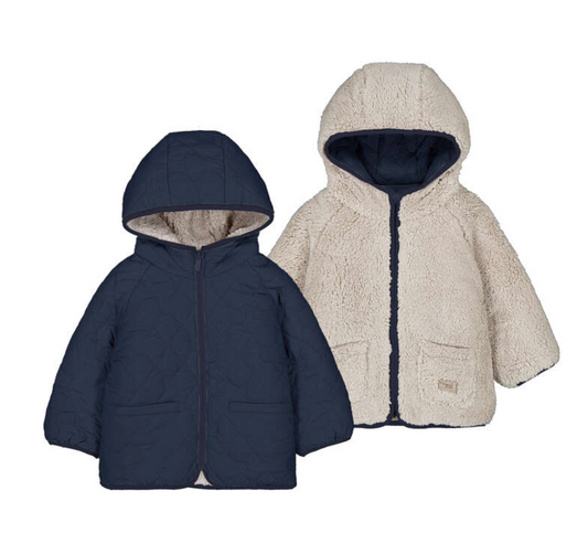 Reversible Shearling Coat- Navy/Nat 2424
