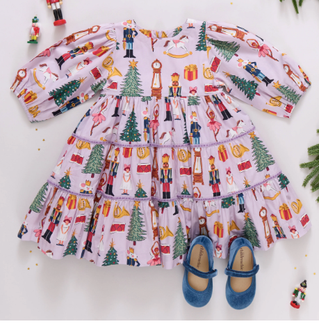 Peachy Dress- Lavender Nutcracker