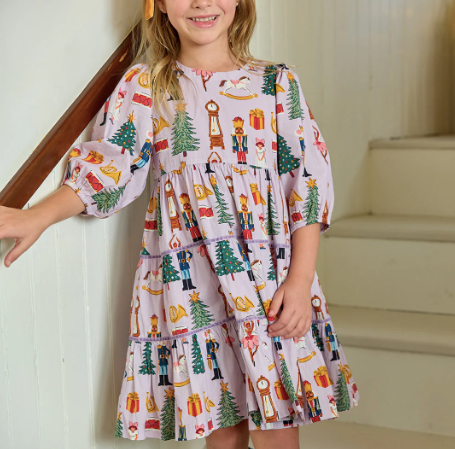 Peachy Dress- Lavender Nutcracker