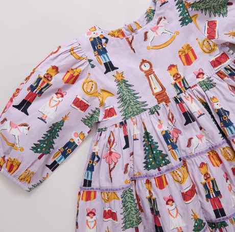 Peachy Dress- Lavender Nutcracker