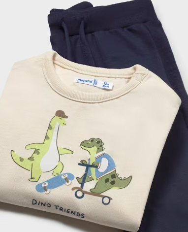 Dino Sweat Vest Set- Green