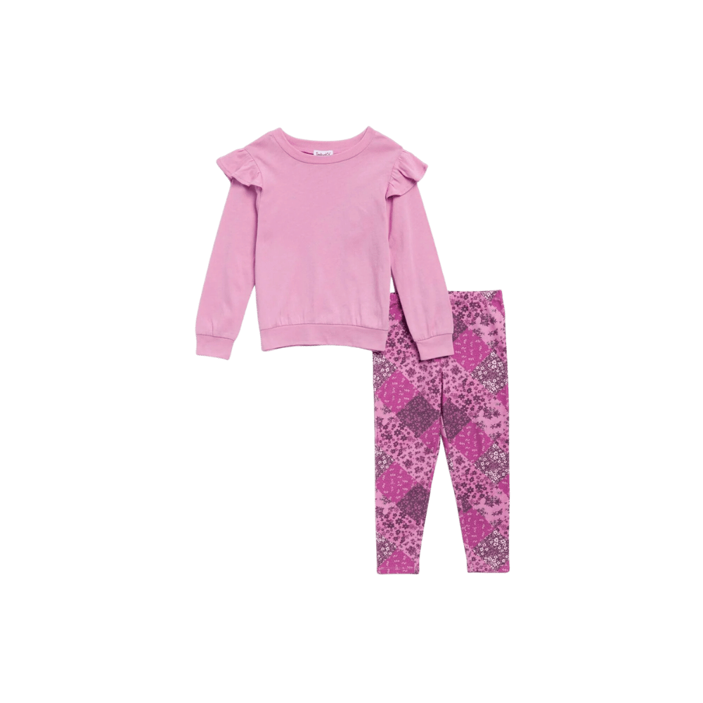 Toddler Patchwork Legging Set - Deep Purple