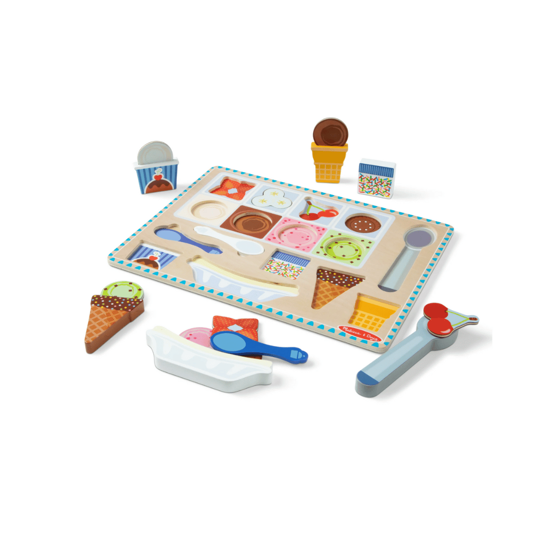 Wooden Magnetic Ice Cream Puzzle & Play Set