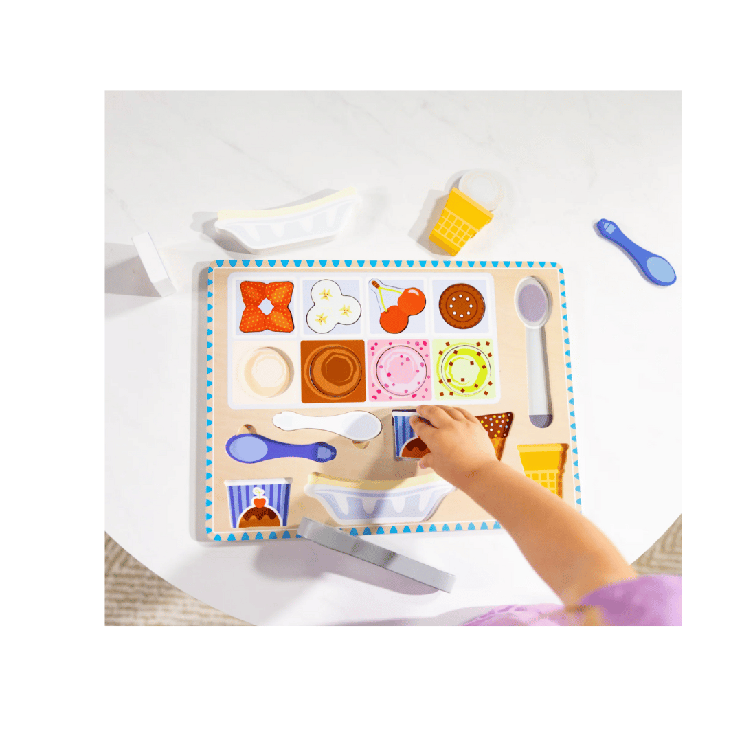 Wooden Magnetic Ice Cream Puzzle & Play Set