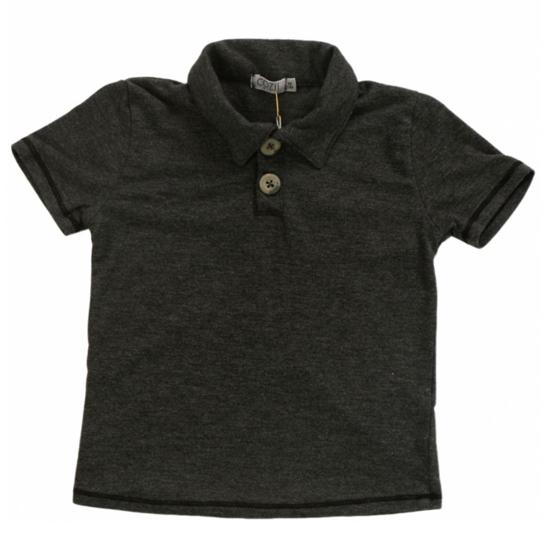 Short Sleeve Polo - Heather Black