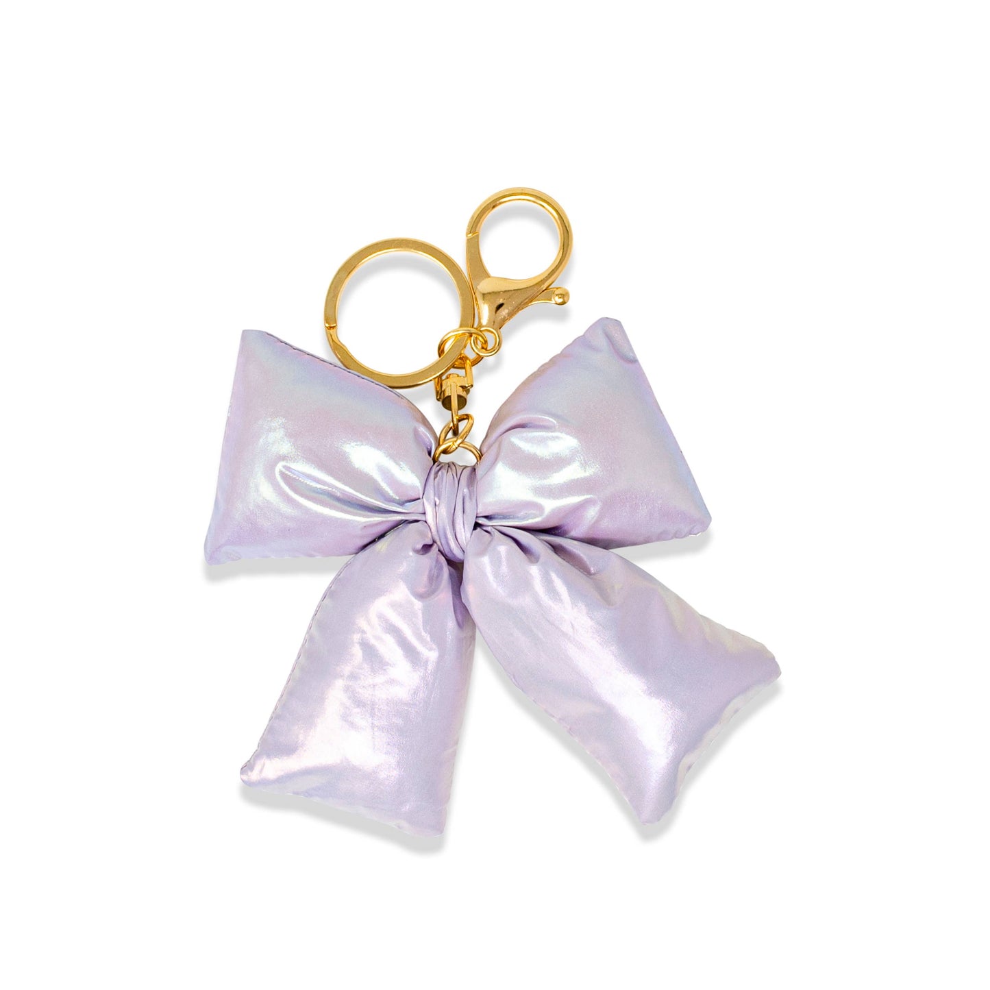 Quilted Fluffy Bow Handbag- Purple