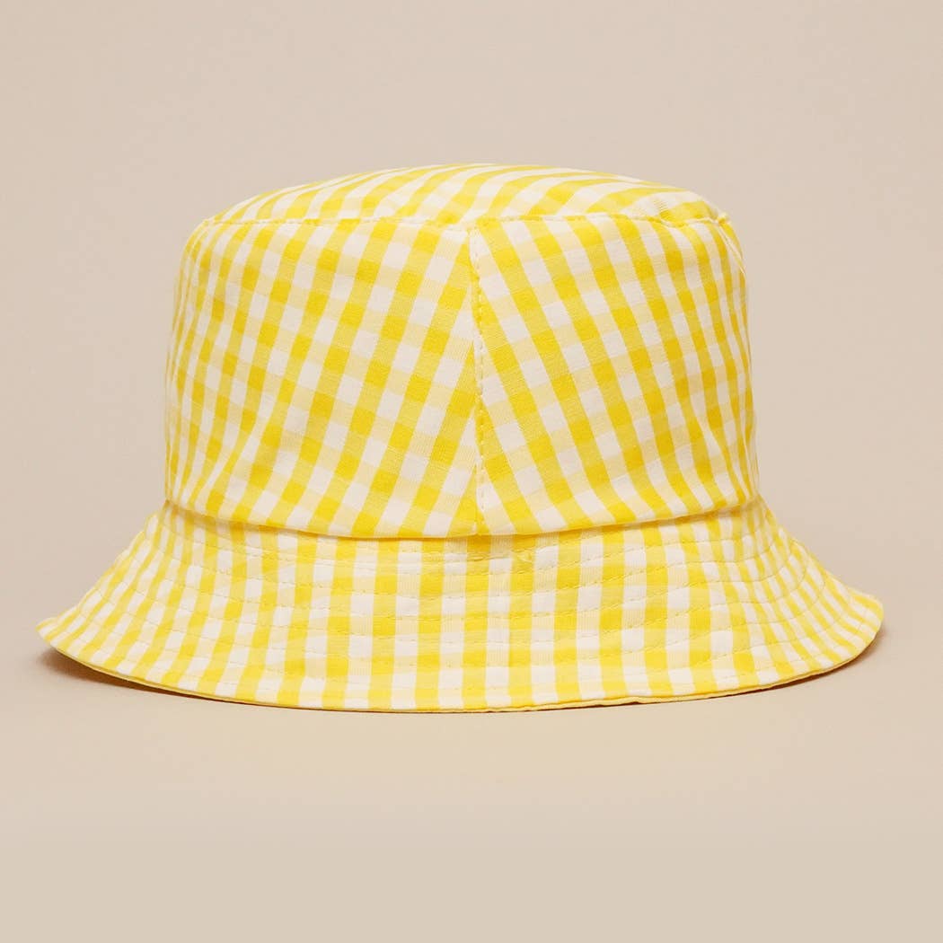 Blue Gingham Reversible Bucket Hat