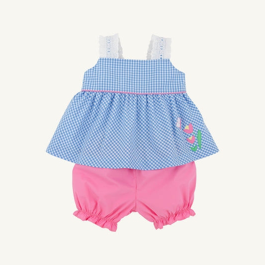 Babs Bloomer- Blue Gingham/Hot Pink