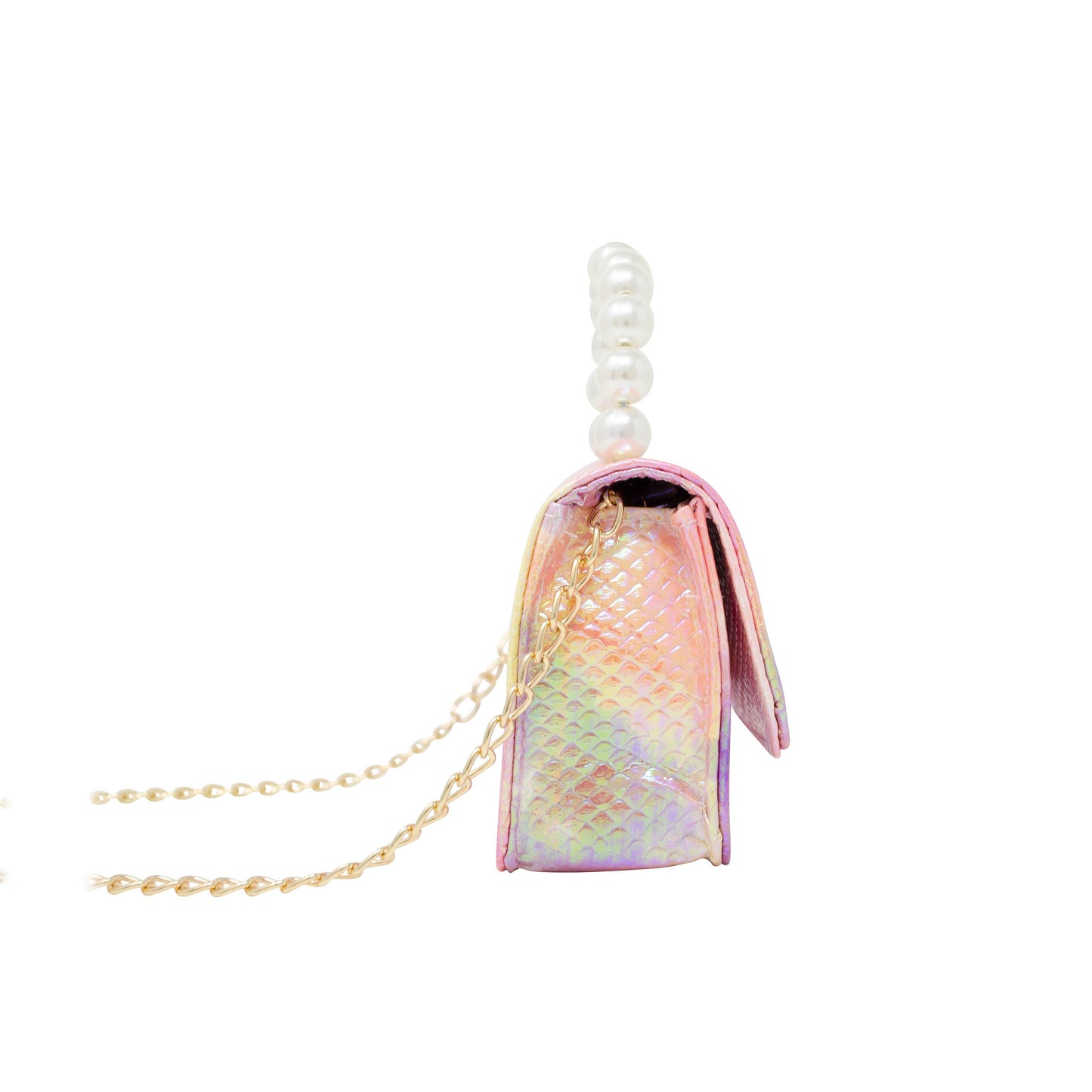 Tie Dye Crocodile Pearl Purse- Pink
