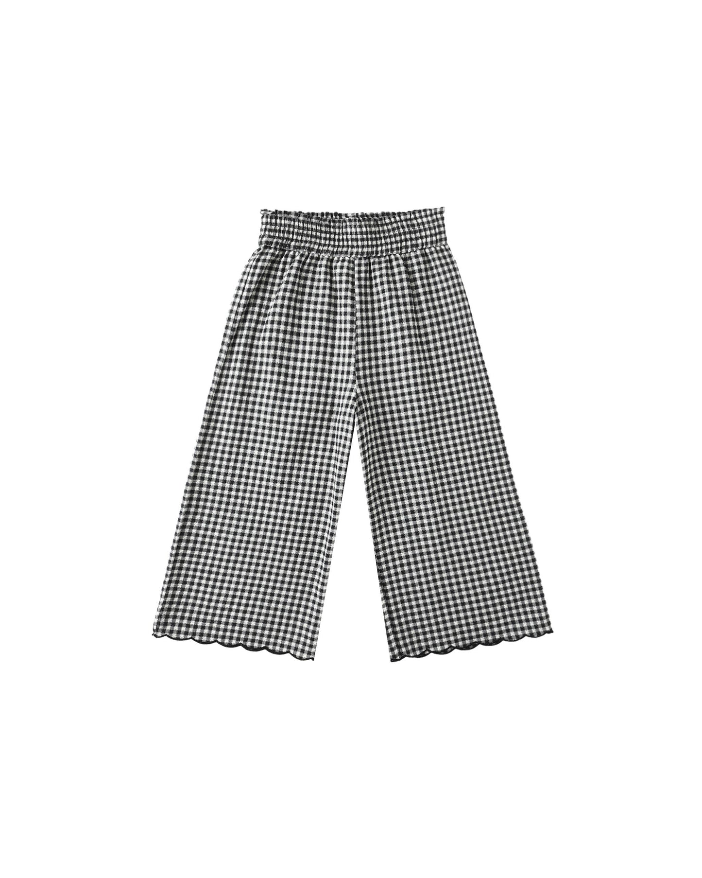 Wide Leg Pant- Black Gingham
